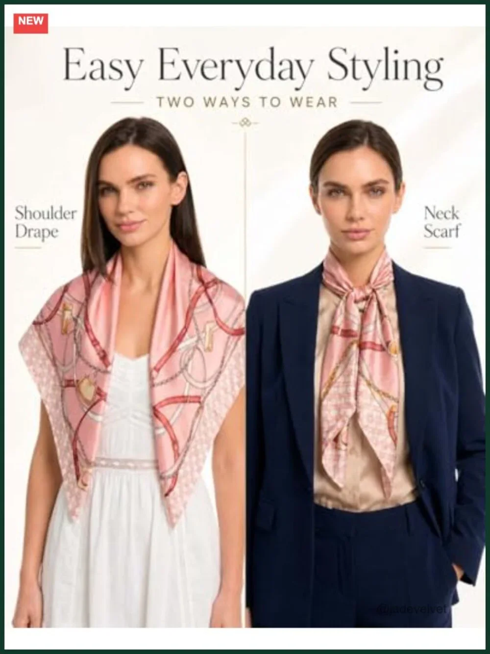 Satin Square Scarf for Women, Silk-Feel Hair Wrap, Bandana, Neck Scarf